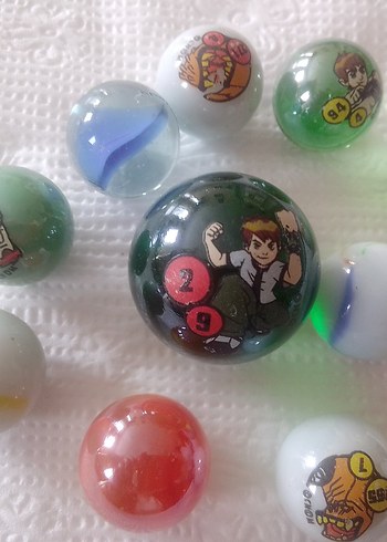 Çizgi Film Figürlü Renkli Cam Bilyeler