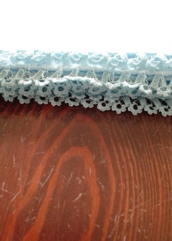 Dantel Detaylı Açık mavi Kadın Fular - Görsel 3