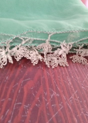 Dantel Detaylı Yeşil Bohem Kadın Fuları - Görsel 3