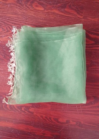 Dantel Detaylı Yeşil Bohem Kadın Fuları - Görsel 2