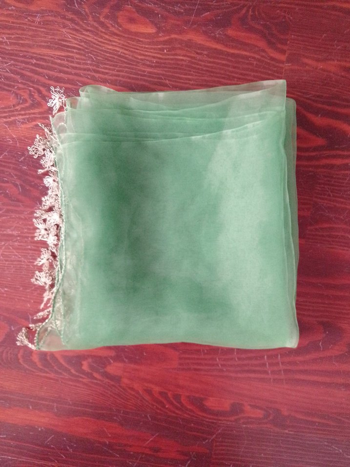 Dantel Detaylı Yeşil Bohem Kadın Fuları - Görsel 2