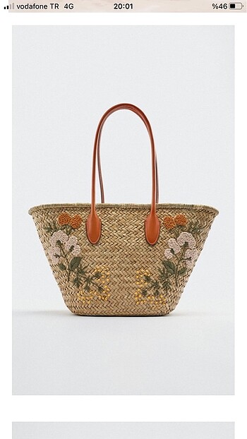 Zara Zara rafya tote çanta