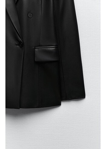 s Beden siyah Renk Suni deri blazer