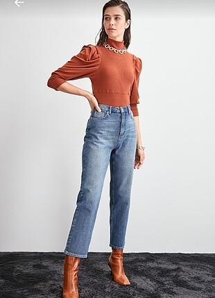 Yüksek bel straight jean