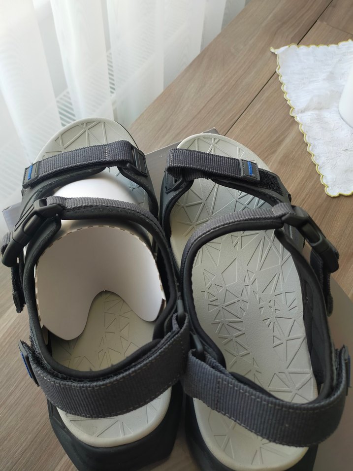 Gri Erkek Spor Terlik Velcro Bantlı - Görsel 3