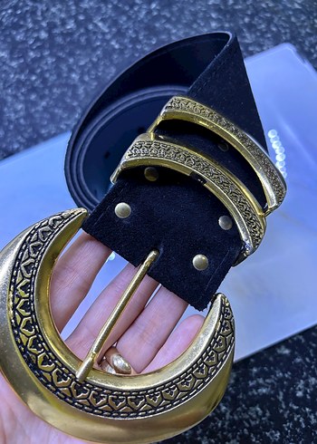 Bohem Tarzı Süet Kemer, Altın Tokalı - Görsel 4