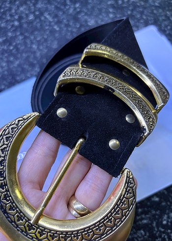 Bohem Tarzı Süet Kemer, Altın Tokalı - Görsel 3