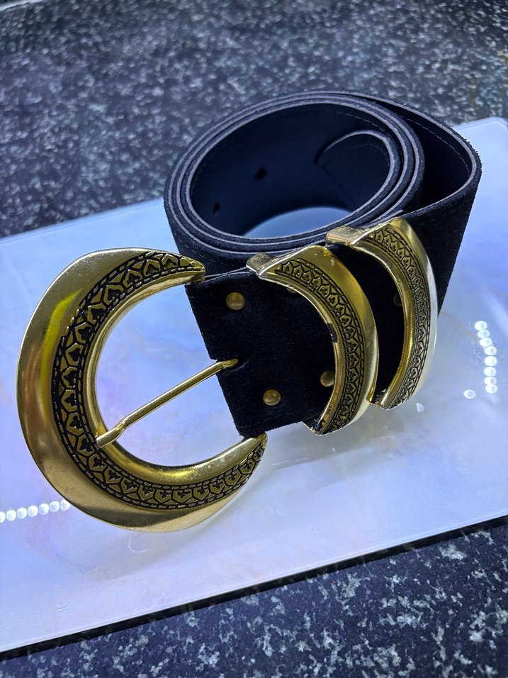 Bohem Tarzı Süet Kemer, Altın Tokalı - Görsel 2