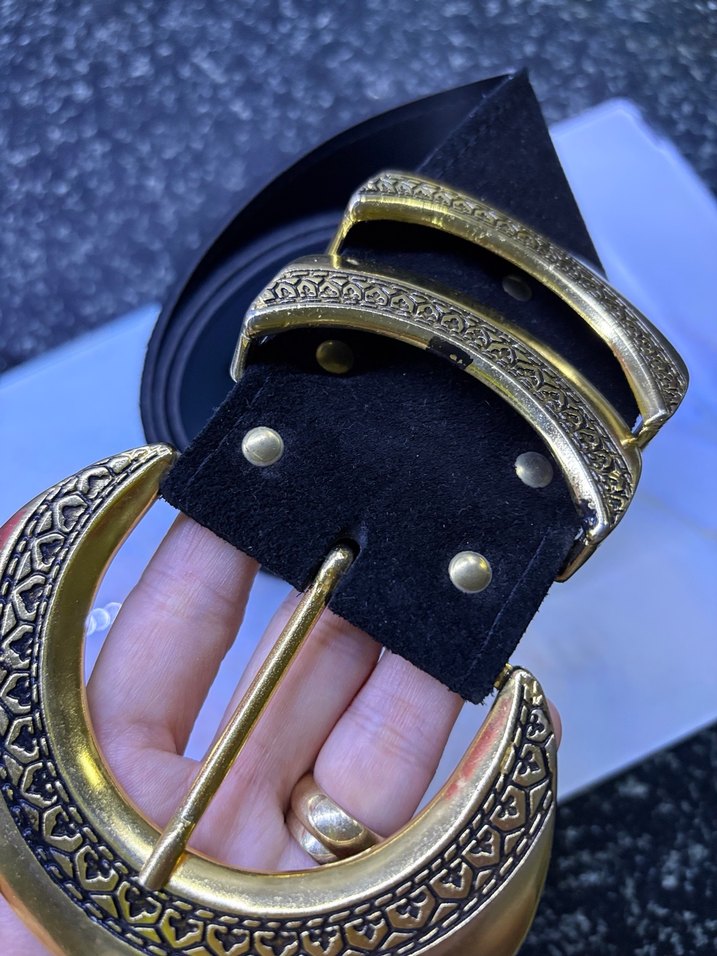 Bohem Tarzı Süet Kemer, Altın Tokalı - Görsel 3