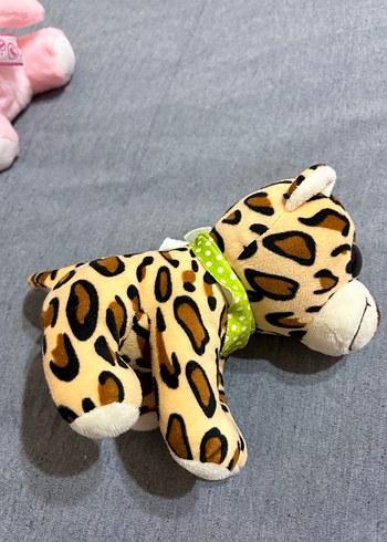 Renkli Peluş Oyuncaklar - Pembe Tavşan ve Leopar - Görsel 2