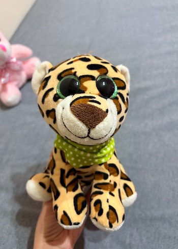 Renkli Peluş Oyuncaklar - Pembe Tavşan ve Leopar - Görsel 3