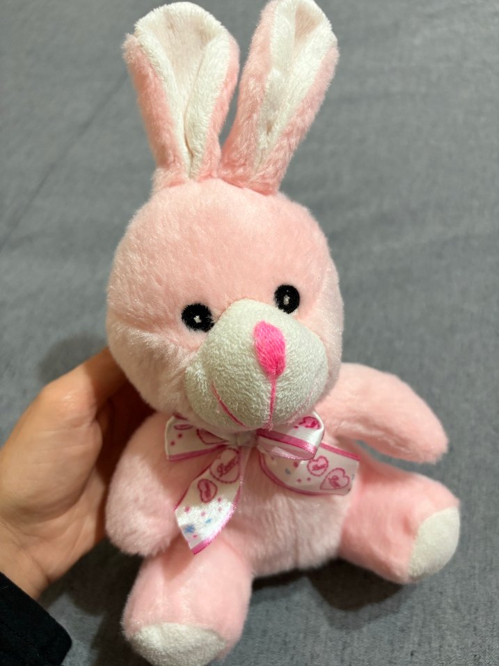 Renkli Peluş Oyuncaklar - Pembe Tavşan ve Leopar - Görsel 5