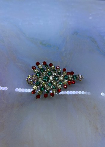 Renkli İşlemeli Payetli Kadın Broş - Görsel 2