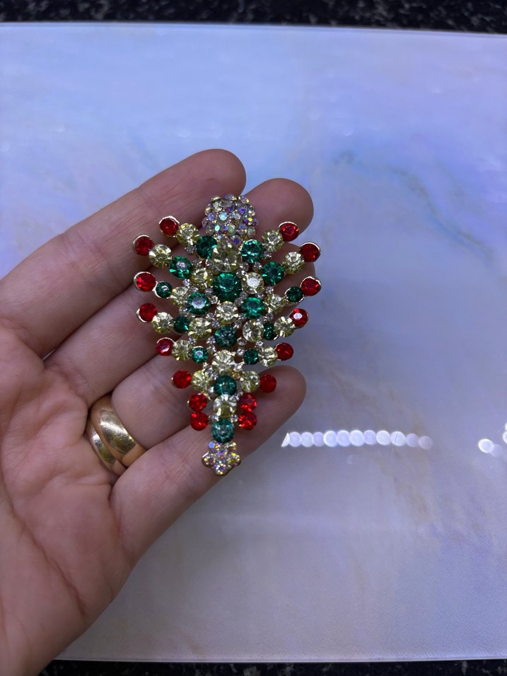 Renkli İşlemeli Payetli Kadın Broş - Görsel 4