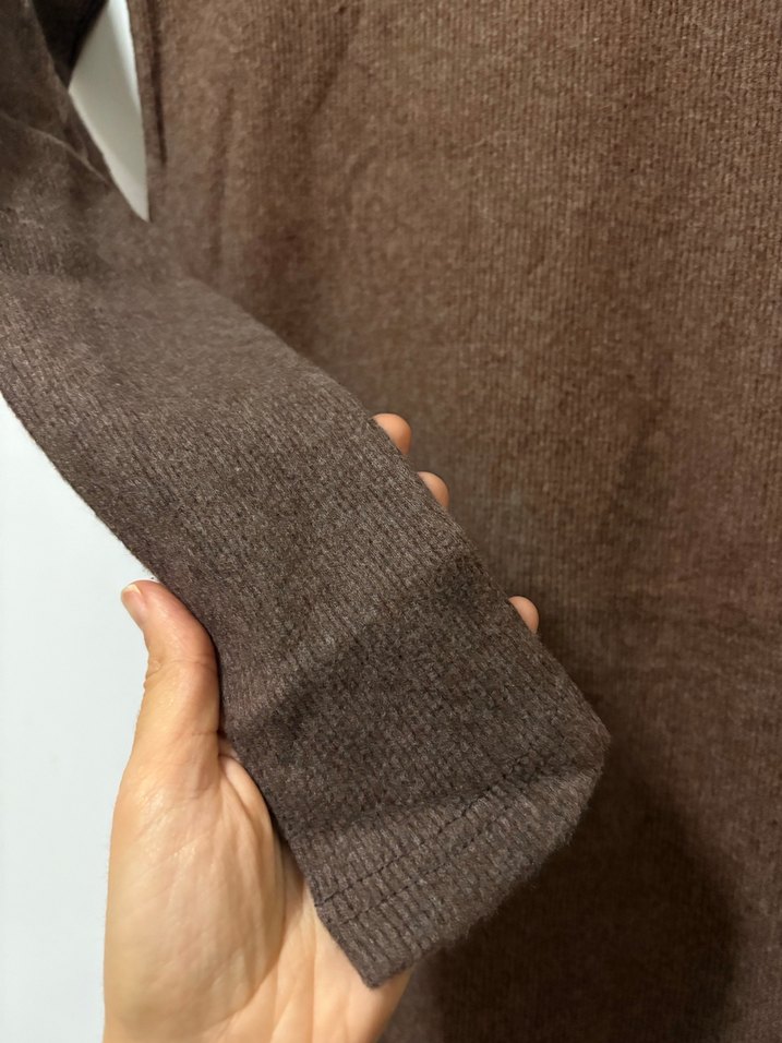 Kahverengi Triko Kadın Elbise - Görsel 2