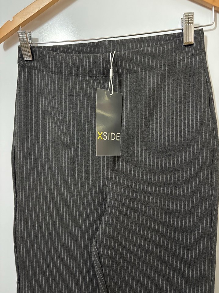 Gri Çizgili Tayt Pantolon - Görsel 2