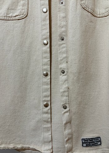 Düğmeli Bej Kadın Ceket - Görsel 5