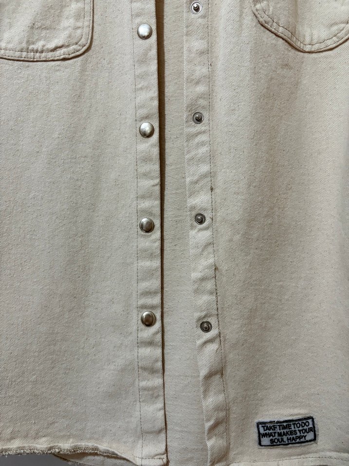 Düğmeli Bej Kadın Ceket - Görsel 5