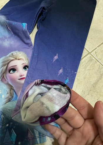 6 Yaş Beden mavi Renk Elsa Kışlık kız çocuk tayt 6-7 yaş