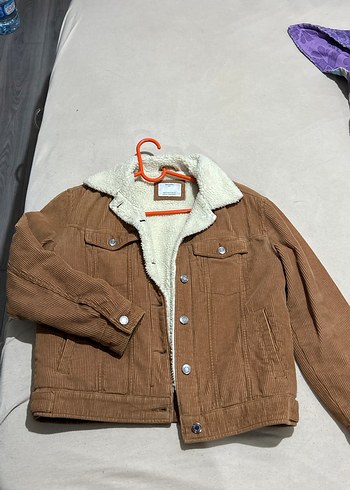 Bershka Düğmeli Kahverengi Süet Kadın Ceket