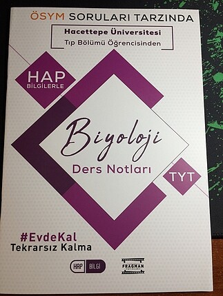 TYT BİYOLOJİ DERS NOTLARI Hap Bilgi Yayınları
