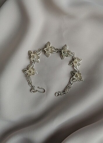 Pandora Çiçek Gümüş Bileklik 925 özel el yapımı