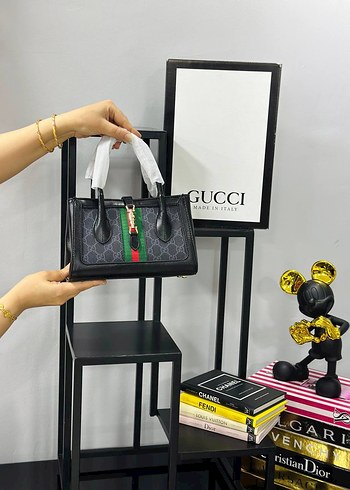 Beden Bej Desenli Deri Gucci Kadın Çanta