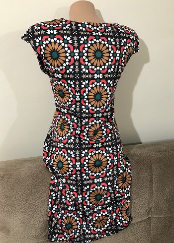 Boncuk İşlemeli Uzun Desenli Kadın Kalem Elbise - Görsel 12