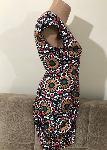 Boncuk İşlemeli Uzun Desenli Kadın Kalem Elbise - Görsel 13