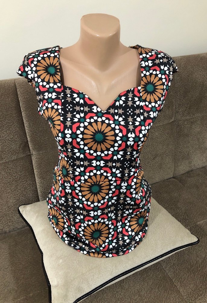 Boncuk İşlemeli Uzun Desenli Kadın Kalem Elbise - Görsel 2