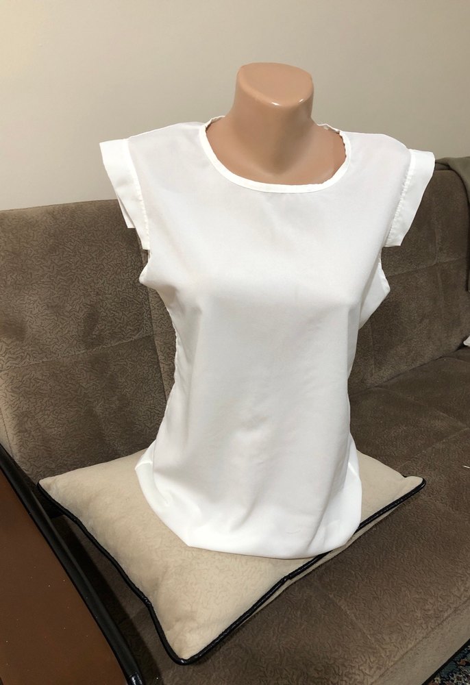 Beyaz Kadın Kısa Kollu Bluz - Görsel 2