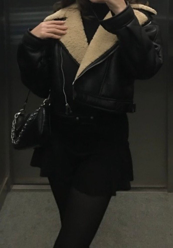 Kürklü deri ceket - Görsel 2