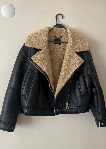 Kürk Detaylı Kahverengi Deri Ceket - Görsel 6