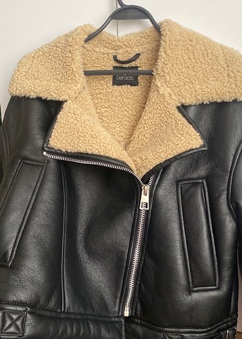 Kürk Detaylı Kahverengi Deri Ceket - Görsel 2