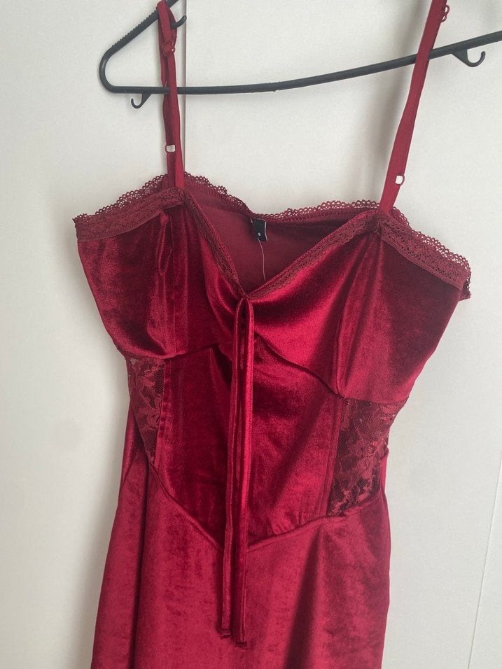 Bordo Dantelli gecelik - Görsel 3