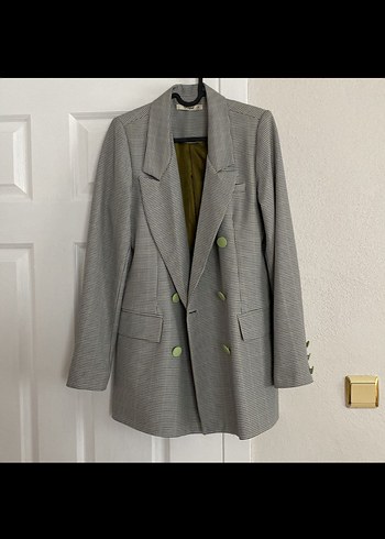 Yeşil Düğmeli Kadın Blazer Ceket