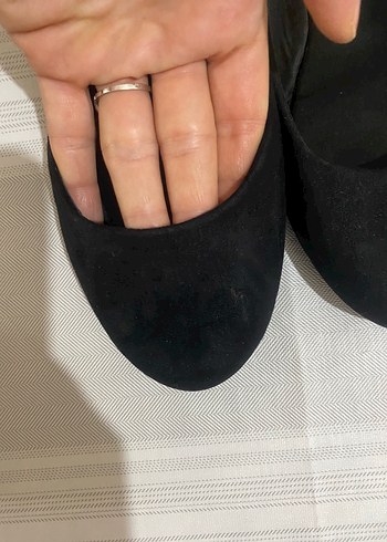 H&M Siyah Basic Lastikli Kadın Babet Ayakkabı