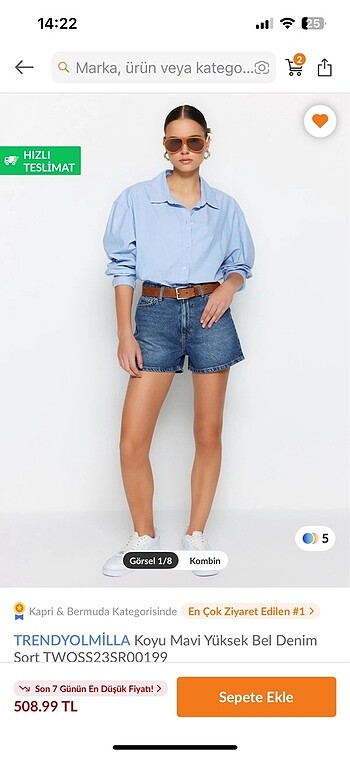 Denim şort