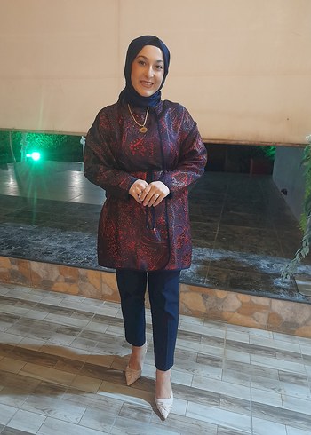 Bordo Bağcıklı Midi çeket