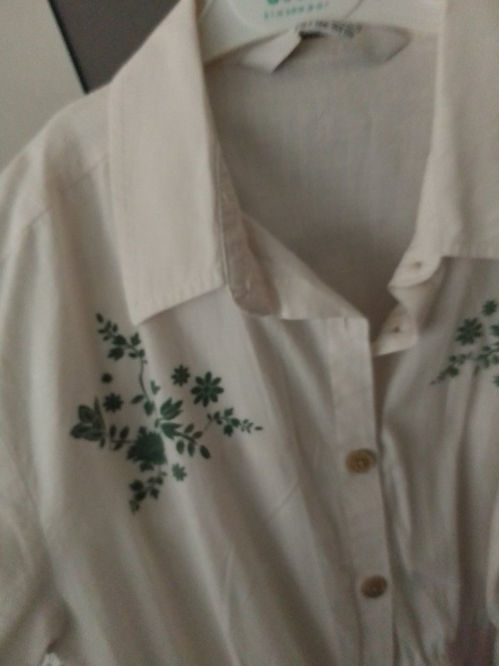 Nakışlı Keten Gömlek - Görsel 2