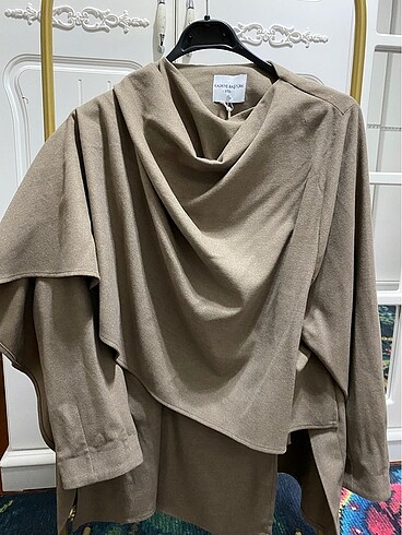 Atkılı yün ceket tunik - Görsel 5