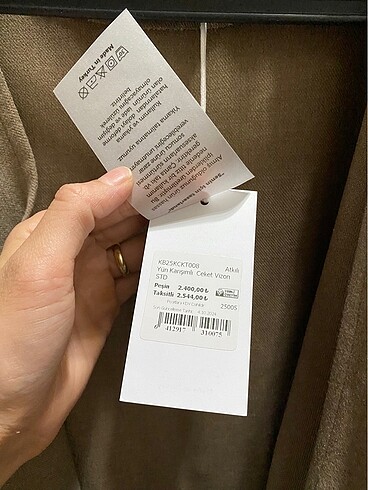 Atkılı yün ceket tunik - Görsel 8