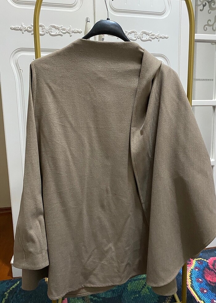 Atkılı yün ceket tunik - Görsel 2