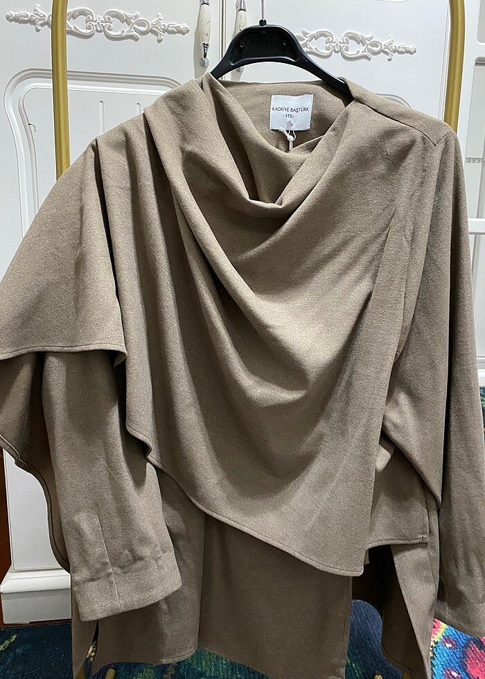 Atkılı yün ceket tunik - Görsel 5