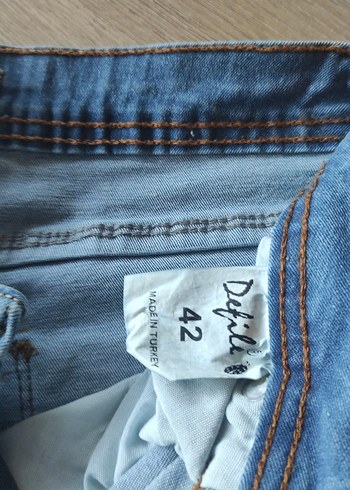42 Beden mavi Renk Kadın Mavi Bol Kesim Denim Jean