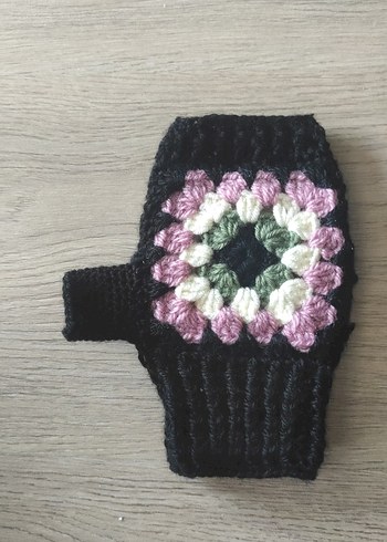 Renkli Örgü Parmaksız Kadın Eldiveni - Görsel 3