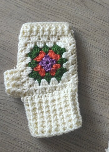 Renkli Desenli Bohem Örgü Eldiven - Görsel 2