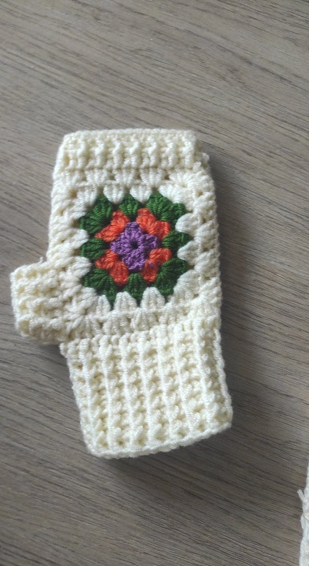 Renkli Desenli Bohem Örgü Eldiven - Görsel 2