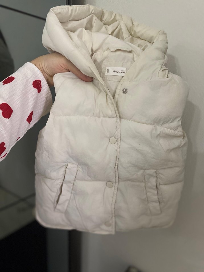 Beyaz Düğmeli Kız Çocuk Şişme Yelek - Görsel 2