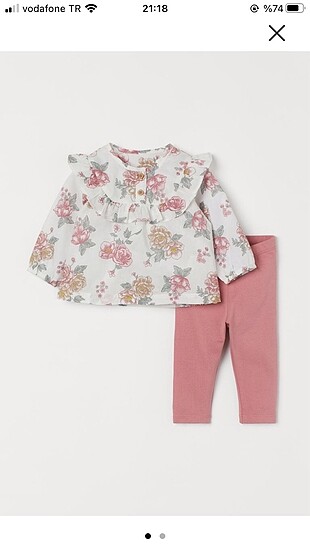 ETİKETLİ h&m kids kız çocuk tayt gömlek